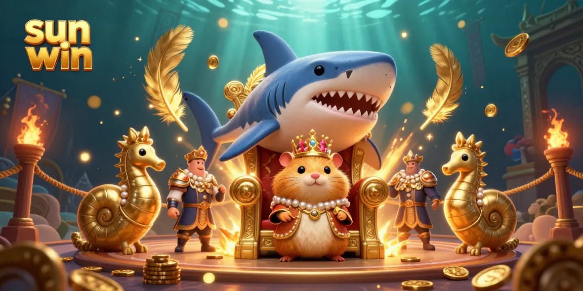 Experience the excitement of sun win casino with a golden hamster king and dynamic gambling elements.