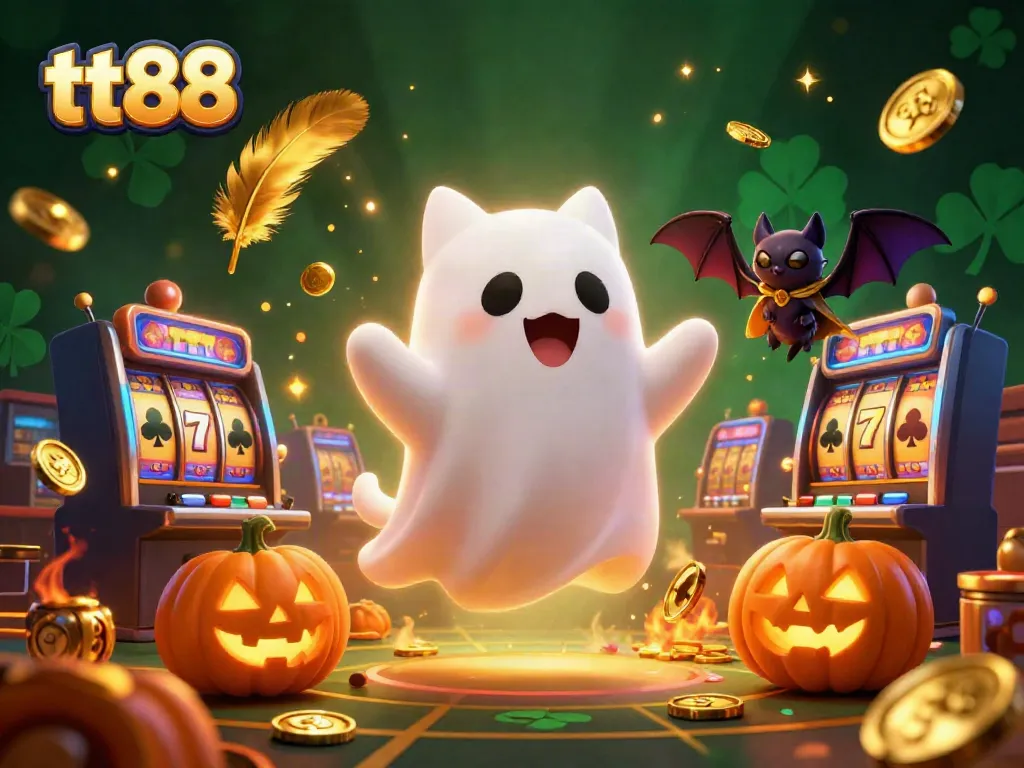 Engage with tt88's exciting slot games surrounded by a glowing casino atmosphere.