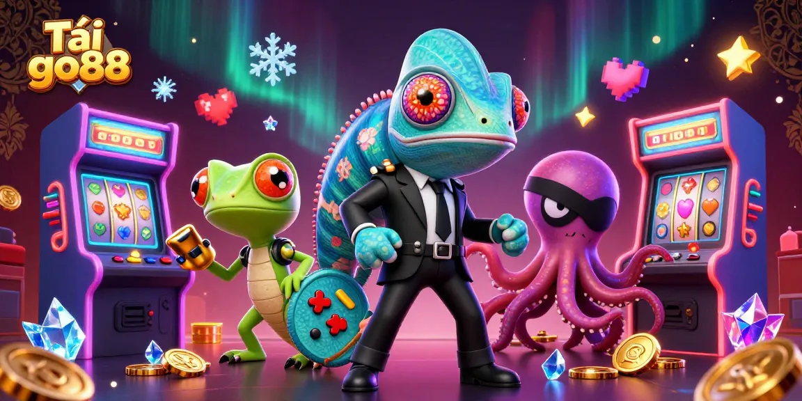 Play exciting games and Tải go88 to win with our colorful casino elements in this vibrant 3D scene.