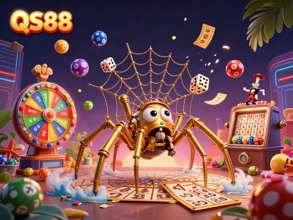 Exciting QS88 gaming scene featuring dynamic characters and gambling elements in rich detail.