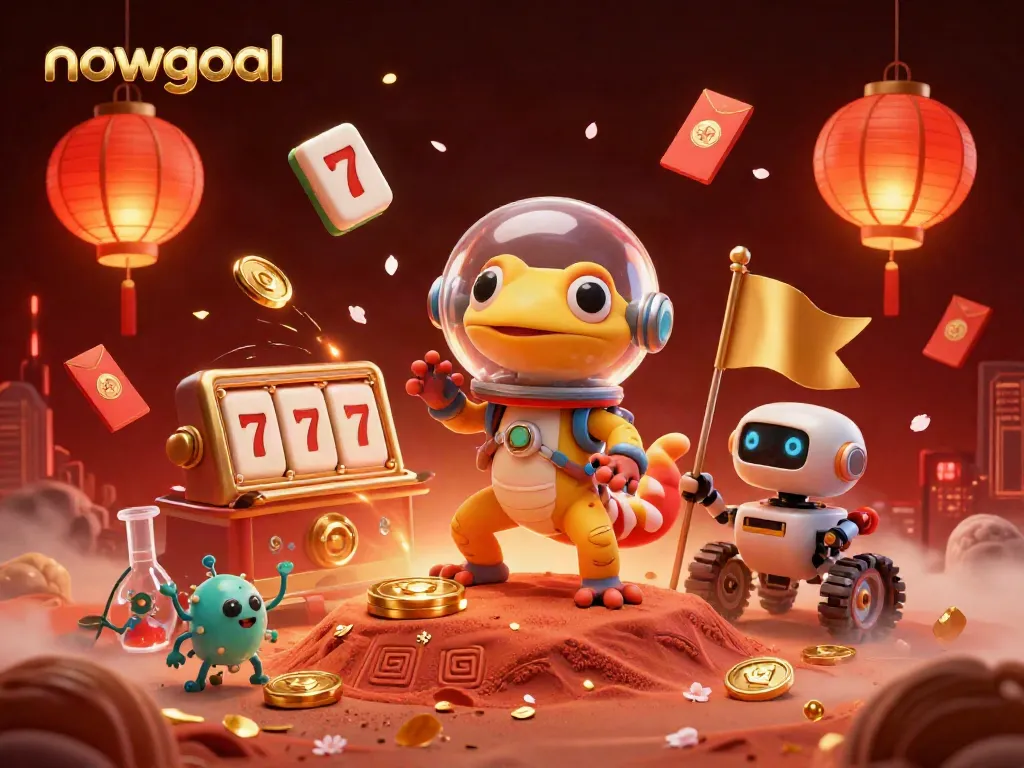 Experience nowgoal's vibrant Martian casino with a gecko explorer and golden treasures.
