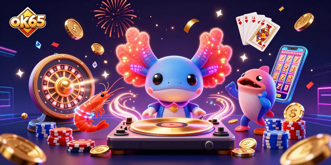 Experience the thrill of winning at ok65 with an underwater casino scene featuring vibrant characters and rich gaming elements.