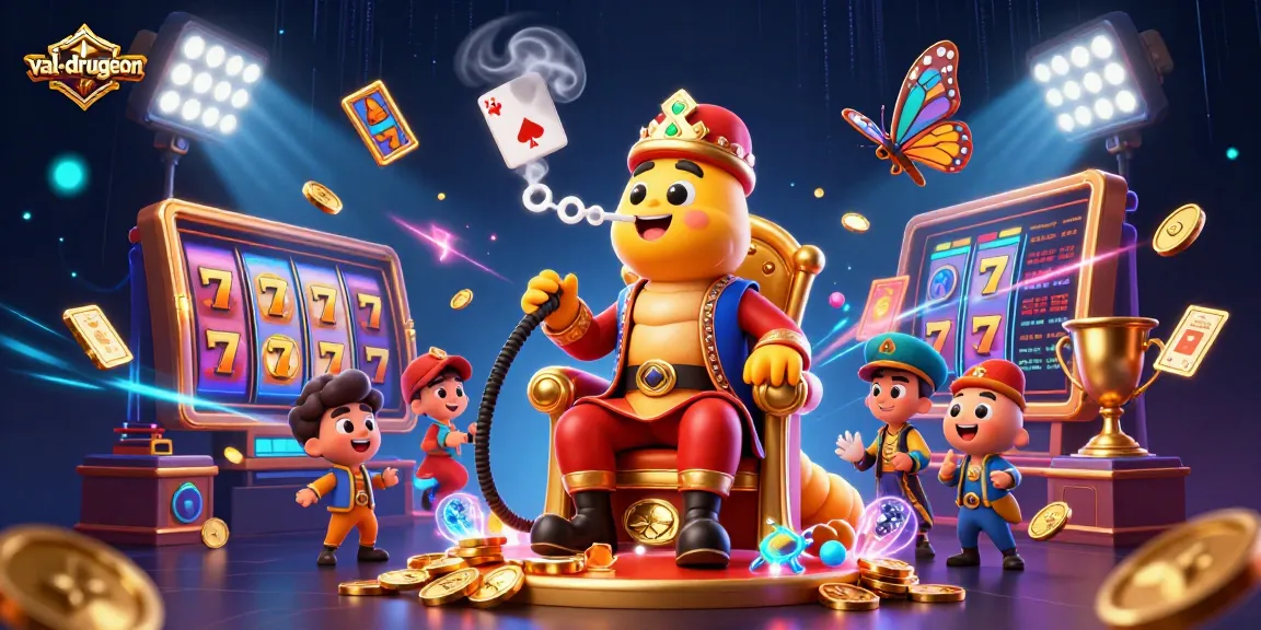 Experience val-drugeon with a vibrant casino-themed illustration showcasing dynamic gaming elements.