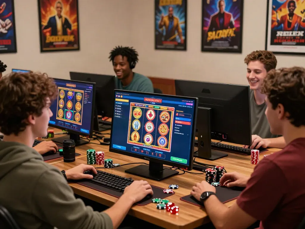 Exciting online gaming scene with players engaging in Nhà cái Nbet platform, displaying vibrant casino games.