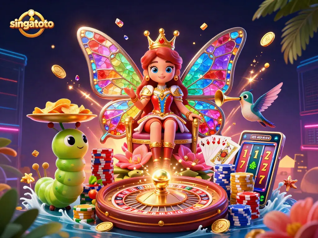 Experience thrilling wins at singatoto with vibrant casino imagery showcasing colorful games and excitement.