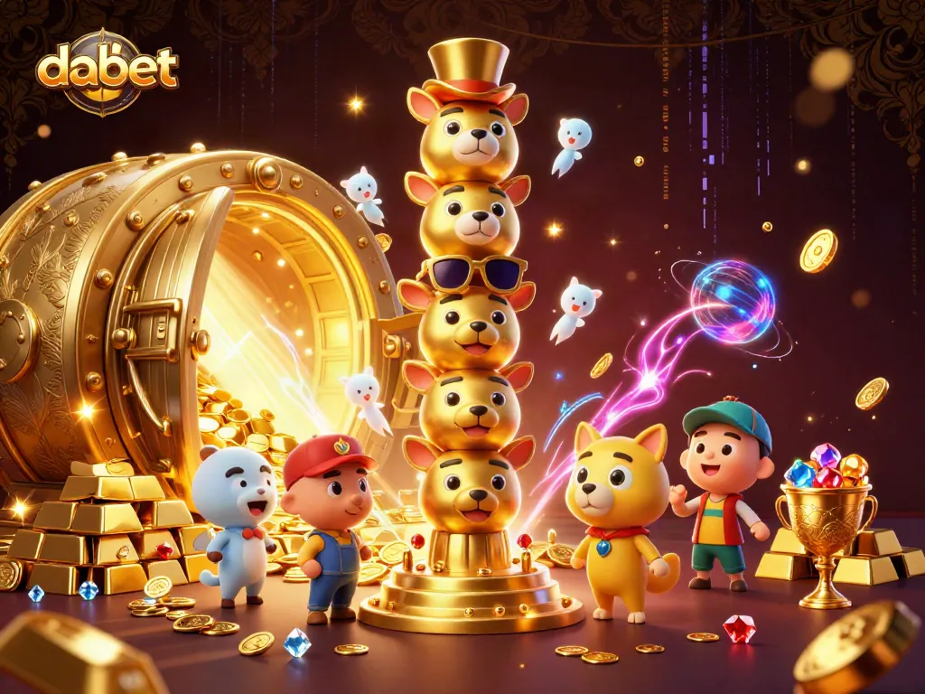 Spin to win with dabet's enchanting 3D illustration showcasing a vibrant casino atmosphere.