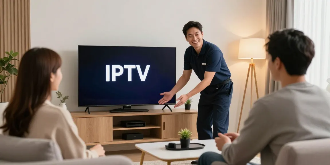 Professional IPTV UK provider assisting local homeowner with setup, trusted service.