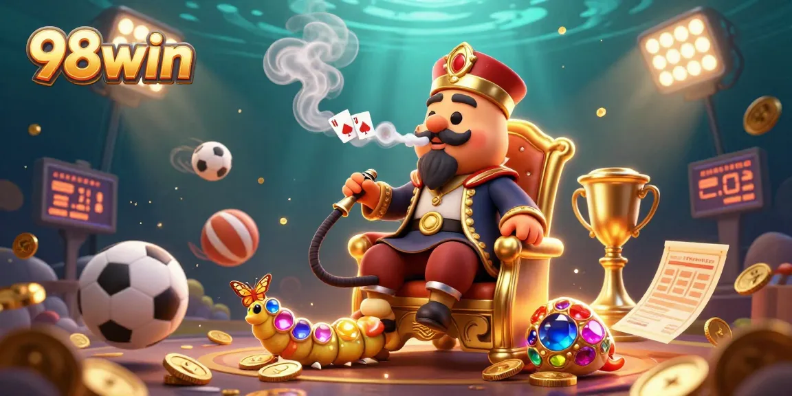 Experience thrilling gaming action with 98win's exciting visual elements in a vibrant scene.