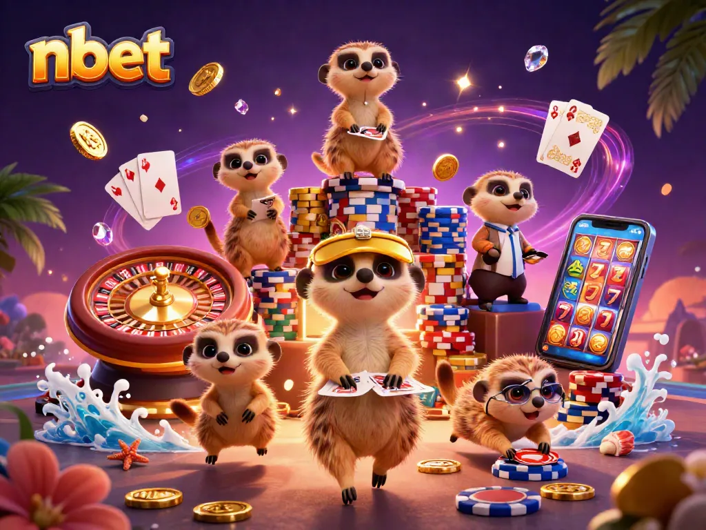 Experience the thrill of nbet casino with meerkats managing a lively gambling scene.