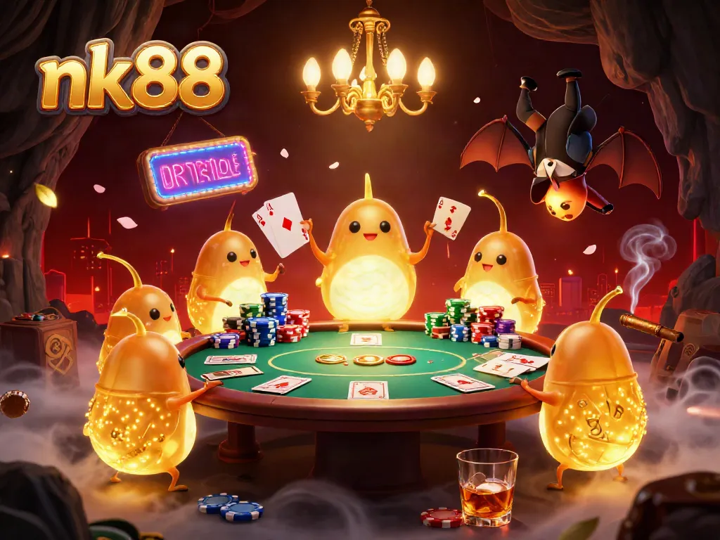 Experience thrilling gameplay at nk88 with glowworms lighting up an exciting casino scene.