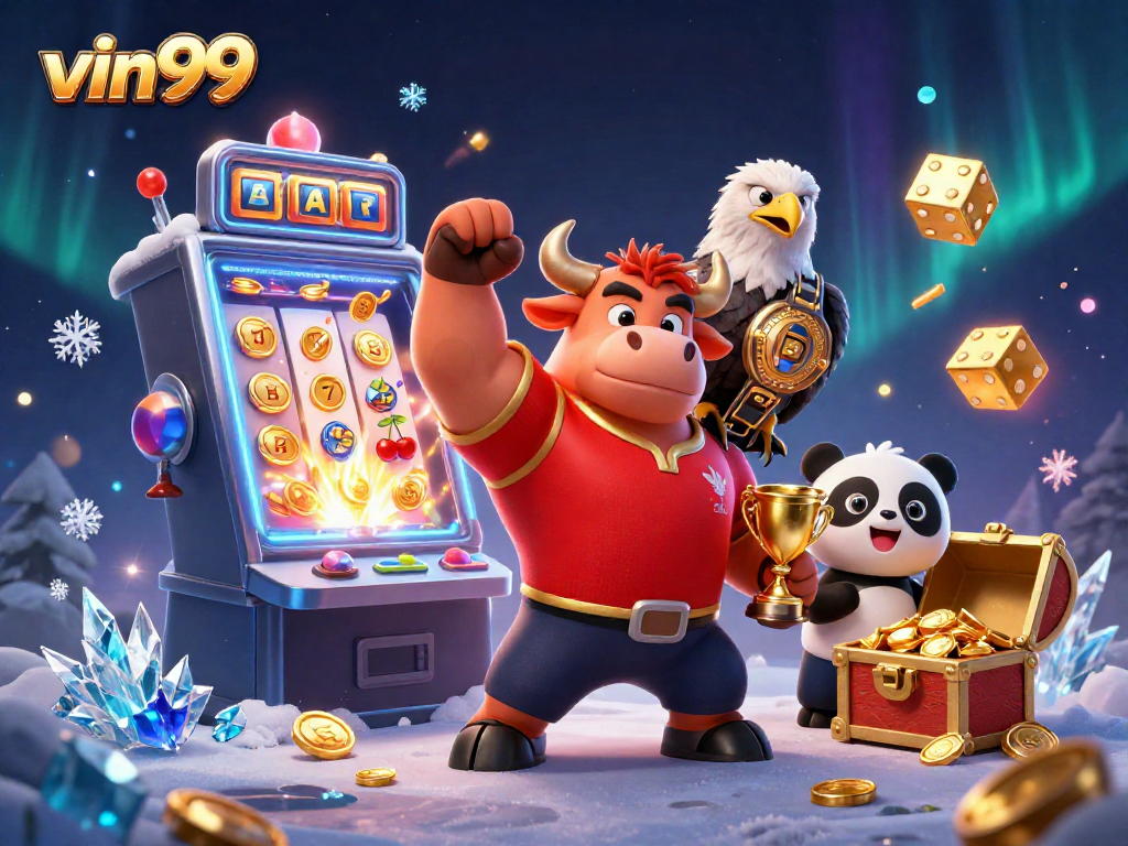 Experience thrilling gaming at vin99 with a vibrant jackpot illustration and exciting casino action.
